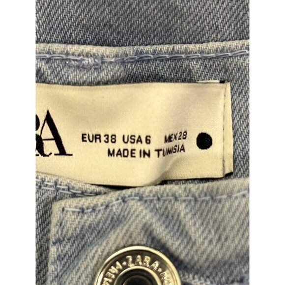 Zara Women's Wide Legged Jeans Size 6 light Blue - Picture 7 of 9
